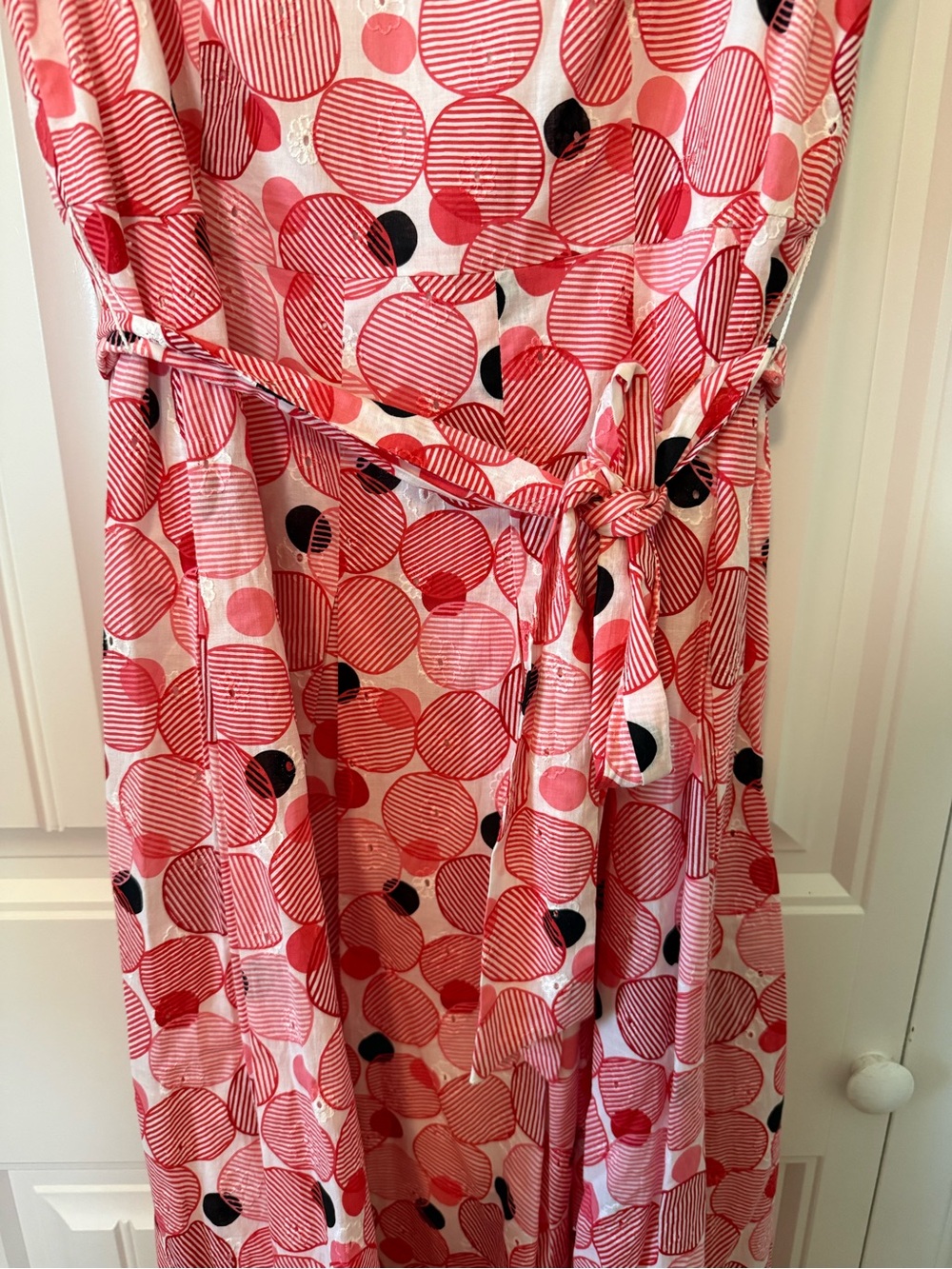 Anne Klein Coral and Black Polka Dot Dress - Picture 7 of 9